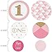 Big Dot of Happiness 1st Birthday Girl - Fun to be One - First Birthday Party Giant Circle Confetti - Party Decorations - Large Confetti 27 Count
