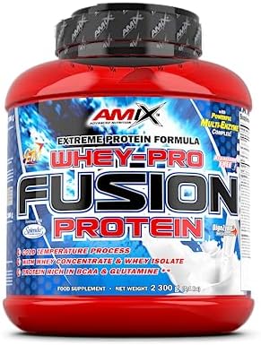 -Proteína de soro de leite -Fusão pura -2,3 kg -Concentrado de soro ultra filtrado -Proteína isolada com Splenda -Contém L-glutamina -Proteínas para aumentar a massa muscular -Sabor a mocha/choco/café