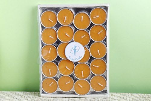 Maxime Candles Saffron and Sage Scented Wax Tea Light Candles (21 cm x 16 cm x 2 cm, Orange, Set of 20)