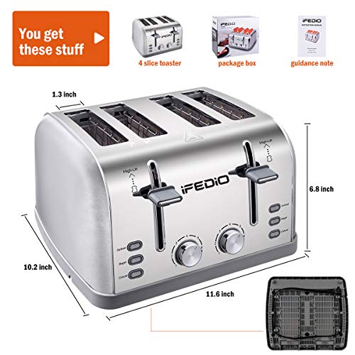 Toaster 4 Slice , Extra Wide Slot Toasters Bagel/Defrost/Cancel