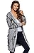 Wicky LS Women's Front Open Knitted Special Cardigan Sweater Style 1 Gray S
