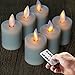 NONNO&ZGF Moving Wick 1.5 X 2.6 Inch Votives Flameless Tea Lights w/Remote and Dancing Flame, Ivory, Set of 6