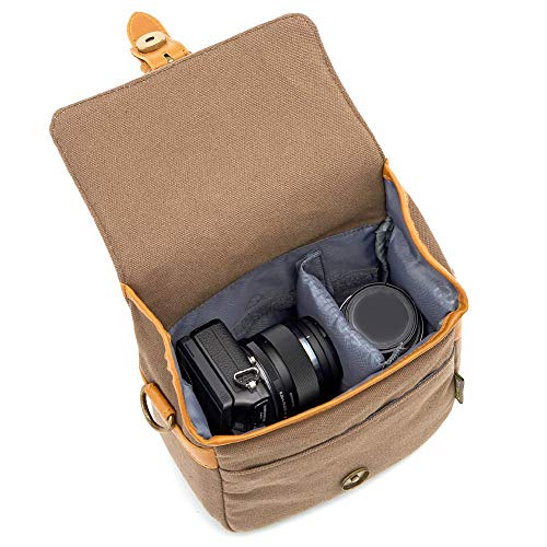 Compact SLR/DSLR Camera Shoulder Bag Evecase Small Canvas Shoulder
