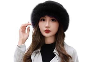 BSYLOO Thickened Faux Fur Warm Hat, Luxurious Women’s Faux Mink Mongolian Hat, Versatile New Winter Beret for Women Girls