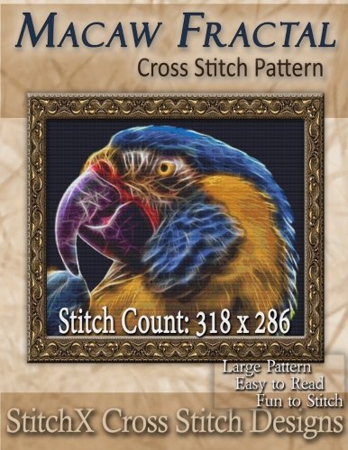 Macaw Fractal Cross Stitch Pattern