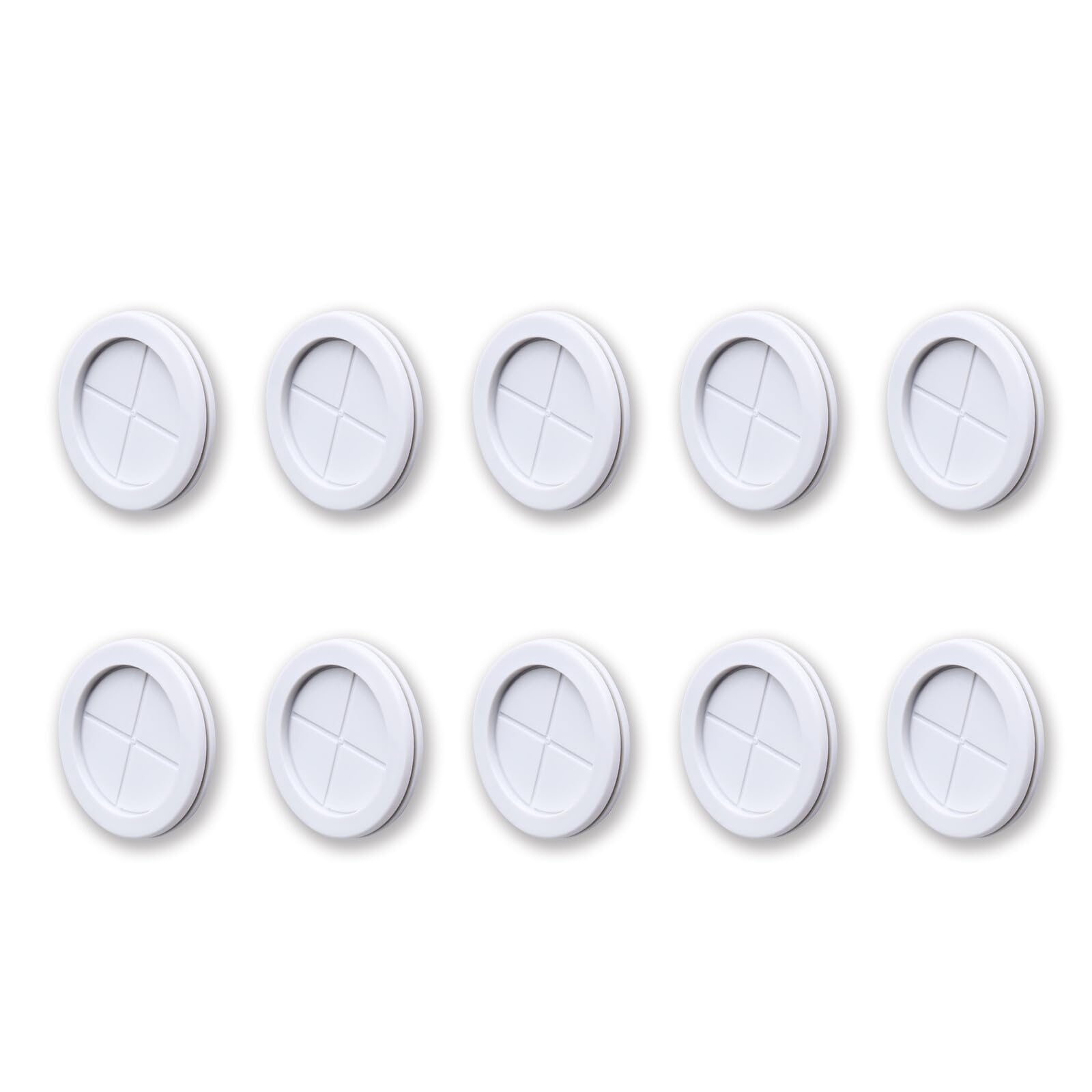 35mm Rubber Grommet, 10 Pcs Round Hole Cover, Wire Tidies Organizer Management Grommets for Machine, White