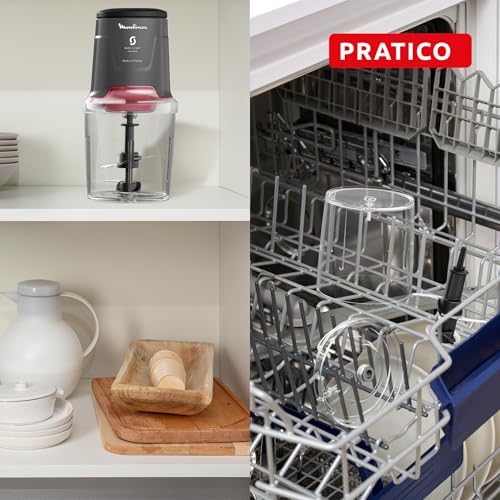 Easy Press, Tritatutto Elettrico con Potente Motore da 600W, 4 Lame Affilate in Acciaio Inox, Capacità di 500ml, Colore Hippo Iron, AT740H