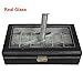 SONGMICS 12 Slots Watch Box Lockable Organizer Mens Watch Display Case Glass Top Black UJWB12B