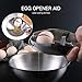 FrideMok Quick Egg Cracker Egg Shell Opener,Stainless Steel Eggshell Cutter Egg Separator Creative Kitchen Tools (Silver)