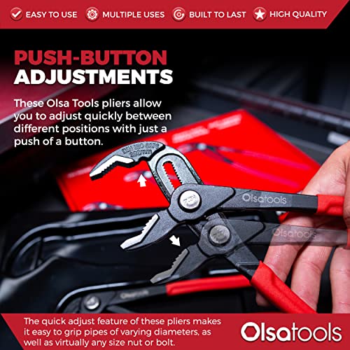 Olsa Tools Groove Joint Pliers Set (3pc) Quick Adjust Water Pump