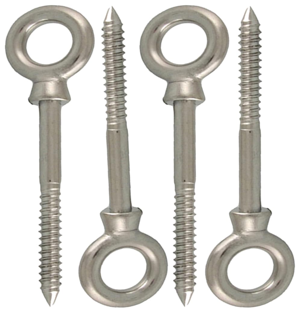 M5 Wood Eye Screw Threaded Bolt Made of Stainless Steel for Secure Wood Connection Direct Timber Mounting M5 x 50mm (Pack of 4)