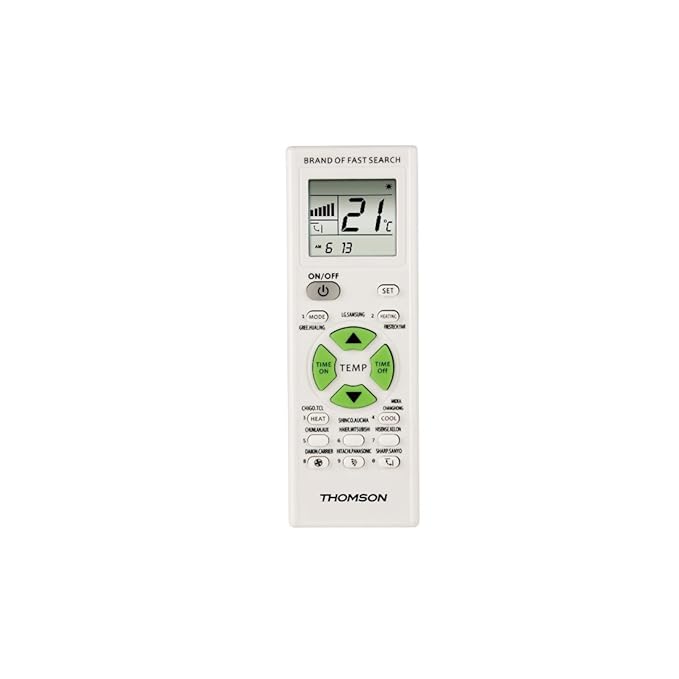 Thomson ROC1205 Universal-Fernbedienung für Klimaanlagen und Klimageräte (mit Timerfunktion und LCD-Anzeige) weiß