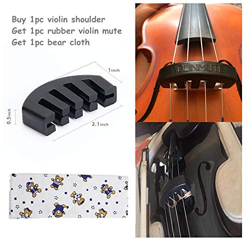 image for Imelod Violin Shoulder Rest (Wood) for 4/4 and 3/4 Violin, Violin Mute
