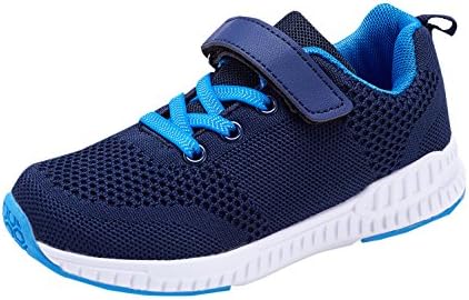 XUANIC Kids Walking Shoes Lightweight Breathable Fashion Sneakers Casual Sport Shoes For Boys and Girls (13 M US Little Kid/EU 32, N-Navy Blue)