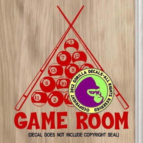 GAME ROOM LARGE 8 Ball Pool Billiards Vinyl Decal Sticker D