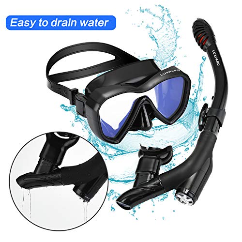 LUXPARD Snorkel Set, AntiFog Panoramic View Snorkel Mask and AntiLeak