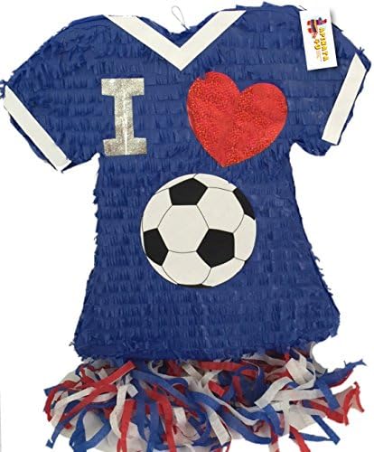 APINATA4U I Love Soccer Jersey Pinata Soccer Themed Birthday Decoration Sports Balls Party