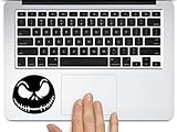 Jack Skellington scary face nightmare before christmas halloween decoration for macbook mac air laptop trackpad toolbox decal sticker approx. 3.5 inches black