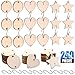 Glarks 240-Pieces 1.5 Inch Wooden Star/Circles/Heart Tags with Holes and Stainless Steel S Shaped Hook Connectors for Birthday Boards, Valentine, Decorations and DIY Crafts