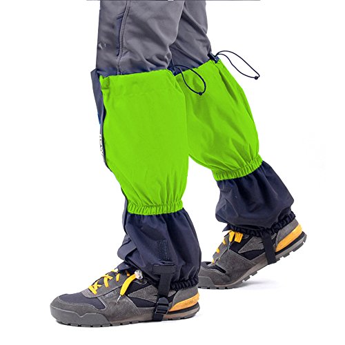 Snowshoeing Leg Gaiters Shoe Covers for Hiking, Hunting or Walking - Waterproof and Bundled with Mask (Green) - Thumbnail 5