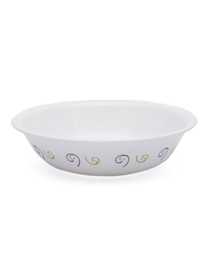 Corelle India Impression Violet Dance Round Veg Dessert Bowl Set, 290ml, Set of 6