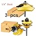Aoher 3pcs 1/4 Inch Shank Ogee Rail and Stile Ogee Raised Panel Router Bit Set