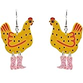 Cute Chicken Earrings for Women Acrylic Earrings Colorful Boots Drop Earrings Funny Animal Earrings Farm Jewelry for Women