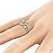 WensLTD Clearance! 2-in-1 Womens Vintage White Diamond Silver Engagement Wedding Band Ring Set (#8, Gold Flower)
