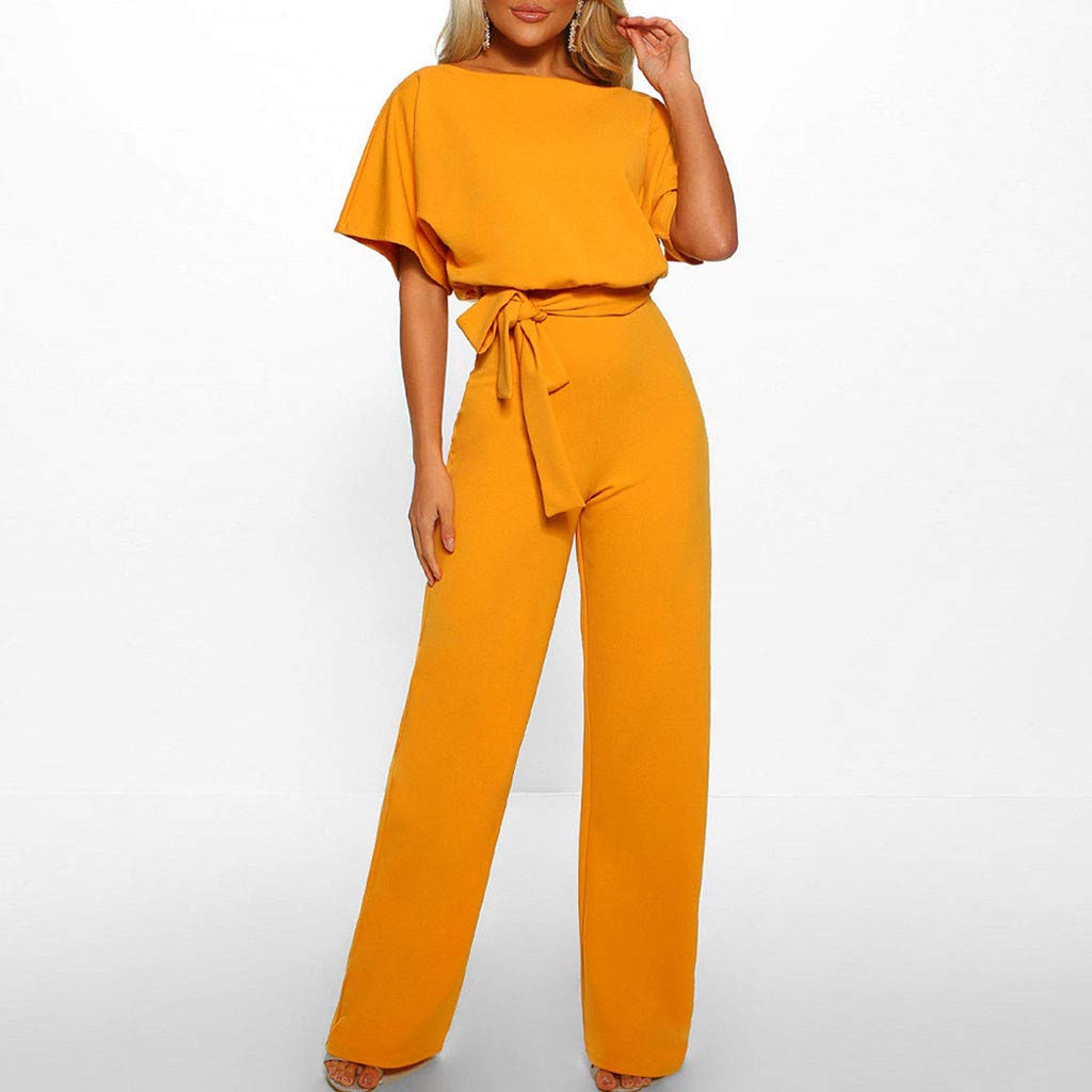 yellow wide leg jumpsuit