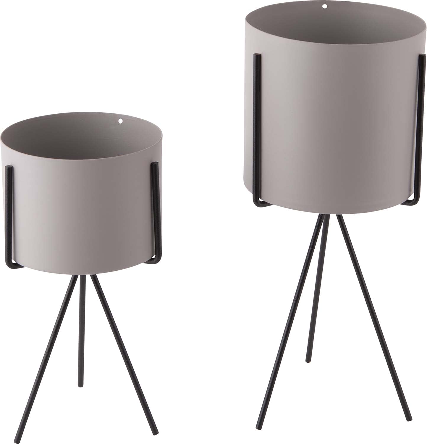 Present Time Pedestal Flower Pot Set - Warm Grey