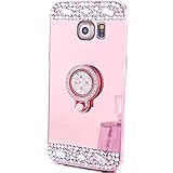 Galaxy S8+ Case,S8 Plus Cover ,MACBOU Crystal Rhinestone Soft Rubber Bumper Bling Diamond Glitter Mirror Makeup Case with Ring Stand Holder Cover Case for Samsung Galaxy S8+ S8 Plus (Rose Gold)