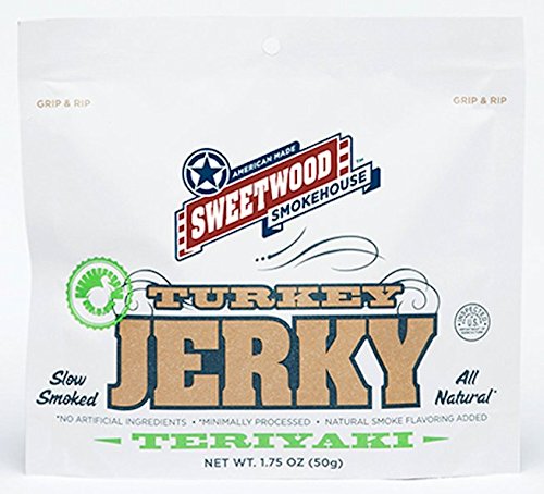 Sweetwood Smokehouse | Turkey Jerky | Teriyaki | 1.75oz (12 Count) | Gluten Free | Nitrate Free | Grass Fed | All Natural