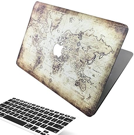 MacBook Pro 15 Case 2017/2016 Release A1707, [The World Map] Soundmae Frosted Plastic Hard Shell Smooth Case&Keyboard Cover for MacBook Pro 15" with Retina Display with Touch Bar&Touch ID, Map