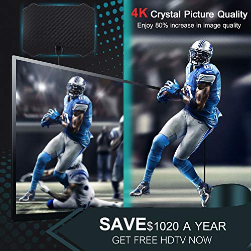 Amplified HD Digital Indoor TV Antenna for Digital TV Indoor, 60-130 Miles Long Range with 2019 Newe - //coolthings.us