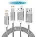 Iphone Metal USB Lightning Cable ( 2 pack - 3.3FT + 3.9FT )- Data Tranfer - Compatible With Iphone 8 , 7 , 7 plus , 6 , 6 plus , 6s , 5 , 5s , ipad , ipod Nano 7 , mini , se (Silver)