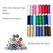 40WT100% Cotton 24 Assorted Thread Spools&24 Plastic Matching Sewing Thread Machine Bobbins, for Brother Babylock Janome Kenmore Singer