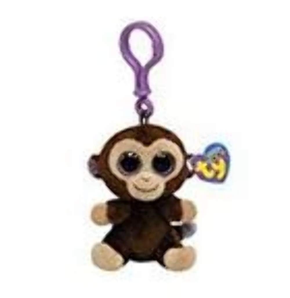 TY 36501 Beanie Boos, Plush Monkey Key Ring, Brown