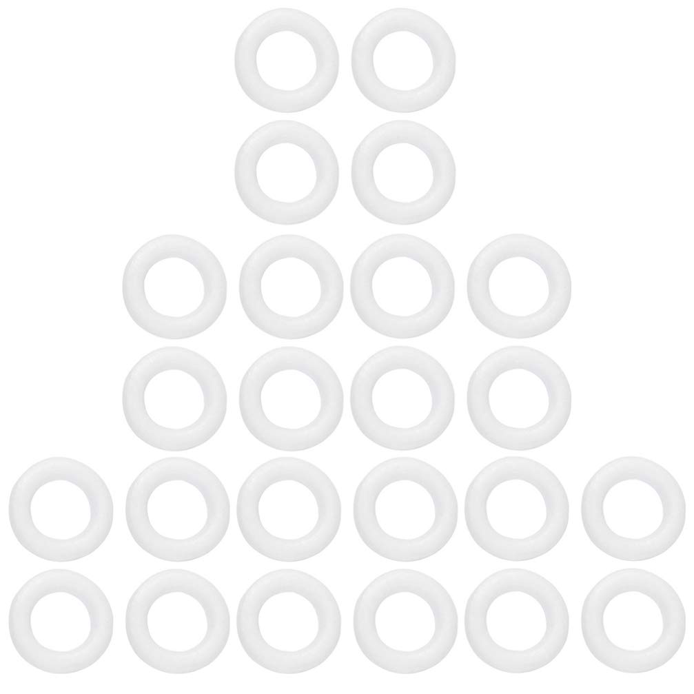 PRETYZOOM Pack of 24 Craft Foam Wreath Christmas Styrofoam DIY Wreath Styrofoam Foam Ring for Wedding Christmas DIY Crafts (11. 3 x 2. 2 cm)
