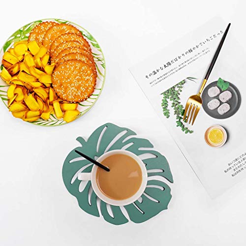 Wooden Insulation Mat Heat Resistant Pot Holder Mat Creative Cutout Leaves Shaped Trivet Pads for Hot Dishes/Pot/Bowl/Teapot/Hot Pot Holders (S) - Thumbnail 2