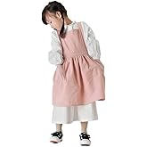 losofar Children Cotton Apron Japanese Style Bib Home Clothes Painting Soft Comfort Pinafore Apron for Girls Boys