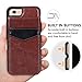 iPhone 6S Plus Case, SAMONPOW Faux Leather Cover with Back Flip Stand Feature iPhone 6 Plus Wallet Case ID Credit Debit Card Slot Holders Protective Shell for iPhone 6/6S Plus 5.5 Inch - Brown