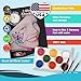 Face Painting Kit and Book - 56 Page Face Paint Book Complete Kit - Create Amazing Cheek Art - Non Toxic for Sensitive Skin Easy & Safe to Use 3 Brushes Easter Parties Schools