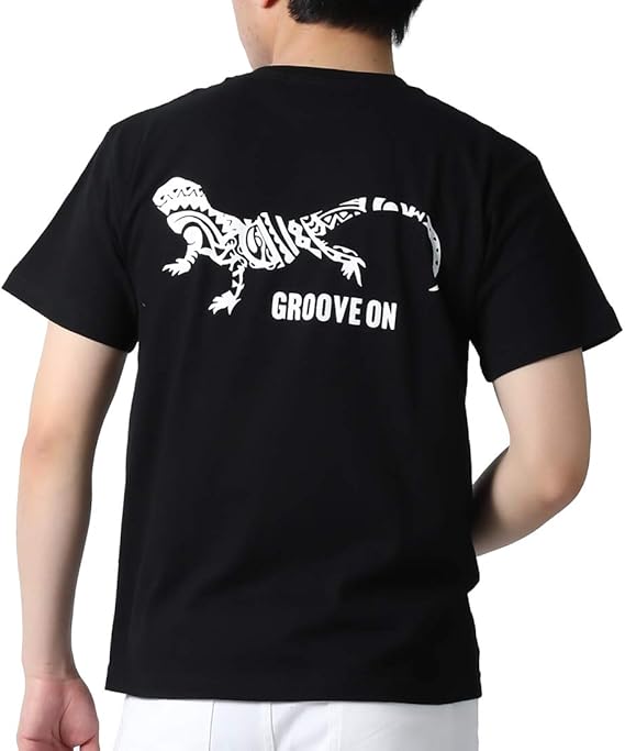 Amazon グルーブオン Grooveon Tシャツ メンズ おおきいサイズ 半袖 プリント トップス サーフ系 カットソー トカゲ ブランドロゴ 柄 Gost4604 Tシャツ カットソー 通販