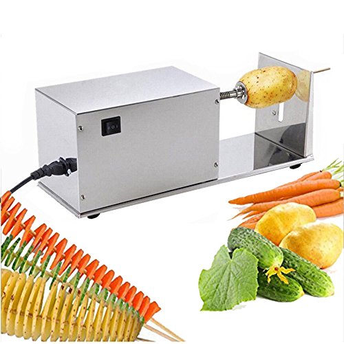 VEVOR Commercial Electric Potato Slicer Stainless Steel Twisted Potato Tornado Slicer Automatic Cutter Machine Spiral Potato Cutter Tornado Potatoes Making (Electric)