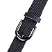 Braided Stretch Elastic Belt Pin Oval Solid Black Buckle Leather Loop End Tip Men/Women/Junior (Navy, Large 36