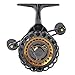 Fiblink Inline Ice Fishing Reel Right / Left Handed Raft Wheel, Right Handed - Gold
