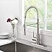 VAPSINT Modern Commercial Lead-Free Pull Down Sprayer Spring Brushed Nickel Kitchen Faucet, Single Handle Kitchen Sink Faucets with Deck Plate