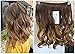 17 Inches 120grams Thick One Piece Half Head Wavy Curly Ombre Clip in Hair Extensions (Col. Chocolate brown/dark blonde) DL