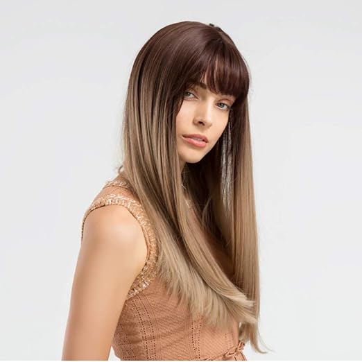 Amazon Com 25 5 Inches Women S Silky Long Straight Black Wig Heat