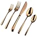 Silverware Set, DEALIGHT 20-Piece Flatware, Rose Gold Heavy-Duty Cutlery made by 18/10 Stainless Steel, Eating Utensils Include Knife Fork Spoon, for 4 People